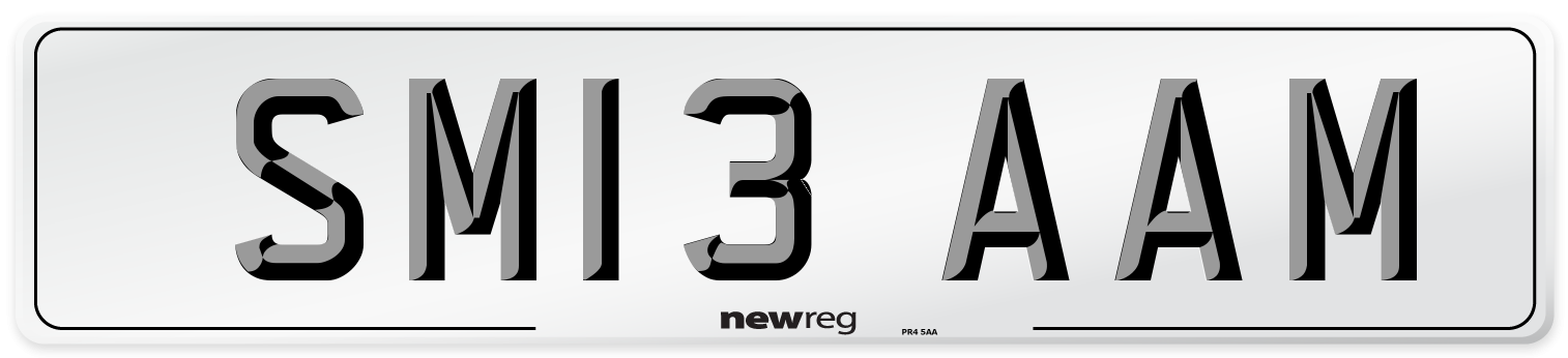 SM13 AAM Number Plate from New Reg